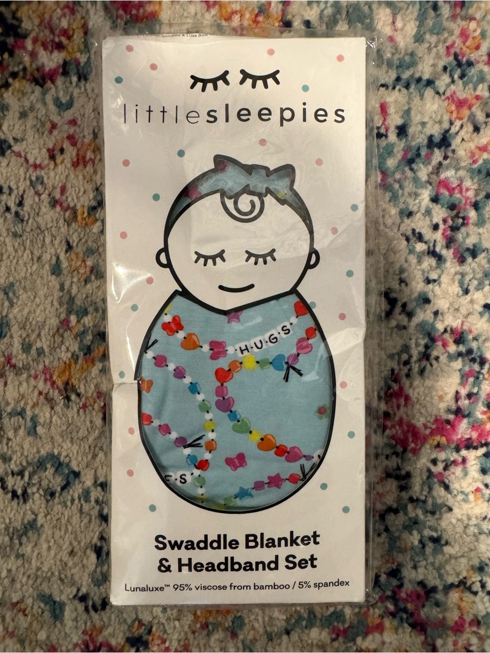 Little Sleepies Friends Forever Friendship Bracelet Print BNIB Swaddle & Bow